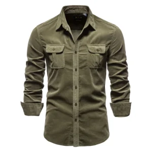 Camisa Masculina de Manga Longa 100% Algodão – Dublin, Verde