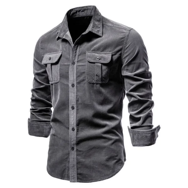 Camisa Masculina de Manga Longa 100% Algodão – Dublin, Cinza