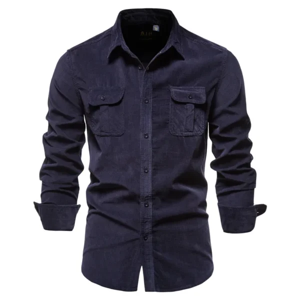 Camisa Masculina De Manga Longa 100% Algodão – Dublin, Azul / P